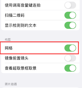 阜阳苹果手机维修网点分享iPhone如何开启九宫格构图功能